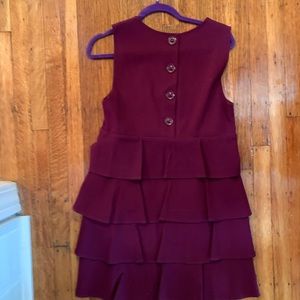 Theory Selma tiered Maroon dress